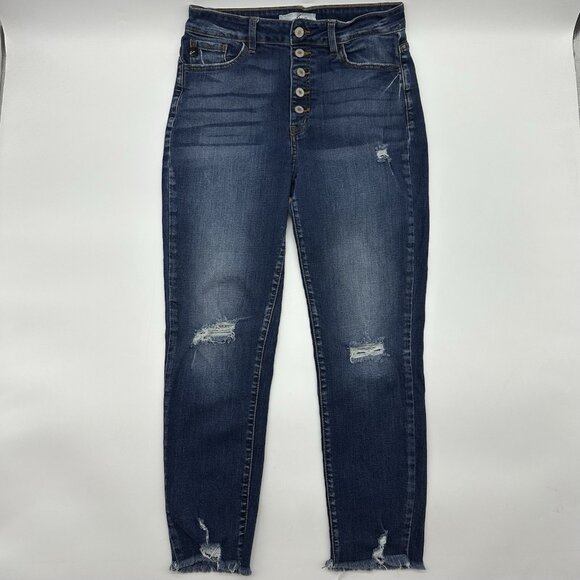 Kancan Karlee High Rise Ankle Skinny Size 11 / 29 Button Fly Stretch Denim Jeans - Picture 2 of 13